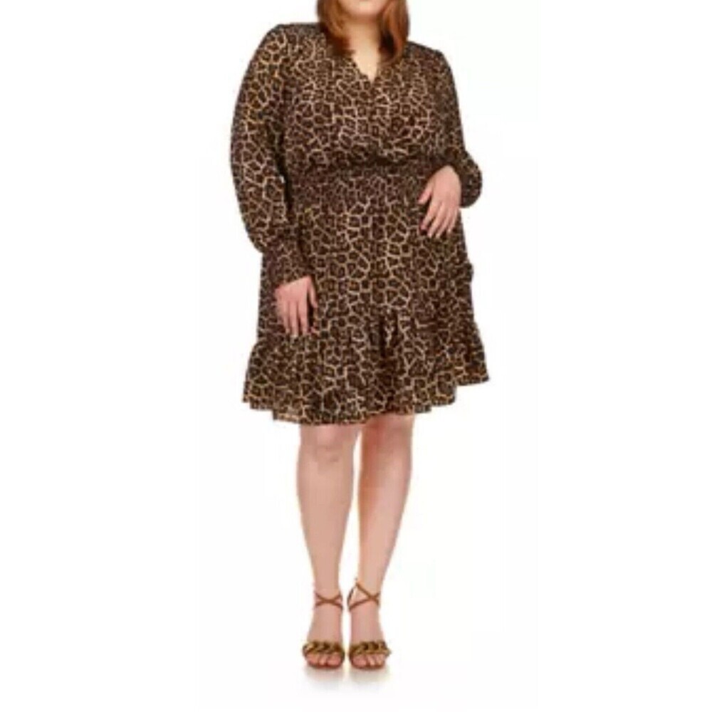 MICHAEL Michael Kors dress Nubian Julia Dress leopard print plus size 3x NWT